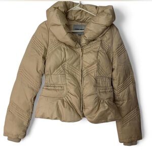 Vero Moda Tan Puffer Jacket with Gold Accents